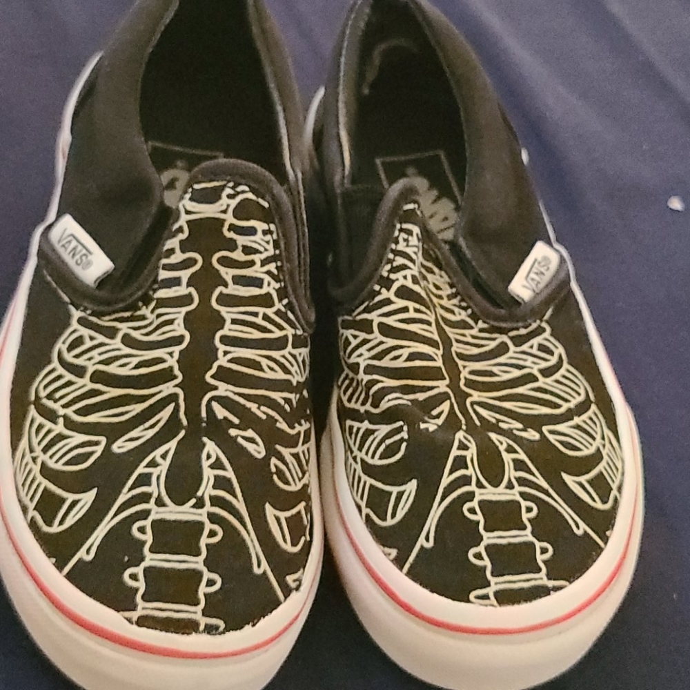 Vans skeleton ribcage slip ons